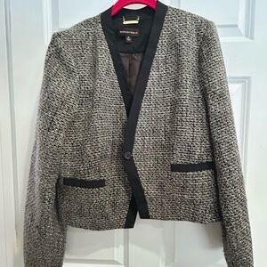 Dana Buchman Textured Black and Gray Blazer
